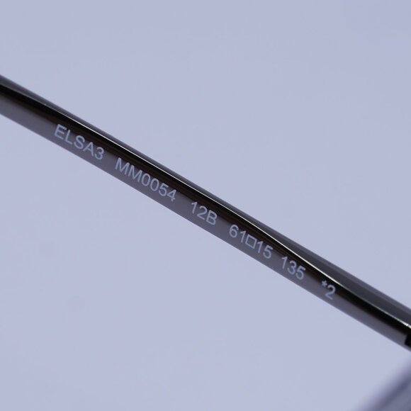 MaxMara ELSA3 MM0054 12B Sunglasses Ruthenium Geometric Frame, Smoke Lenses - Picture 8 of 9